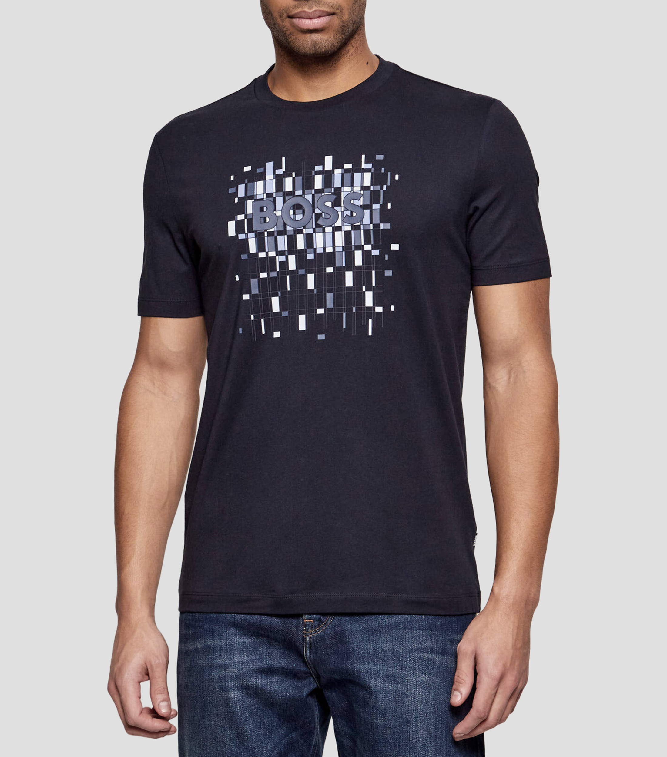 Playera cuello redondo manga corta estampada Hombre